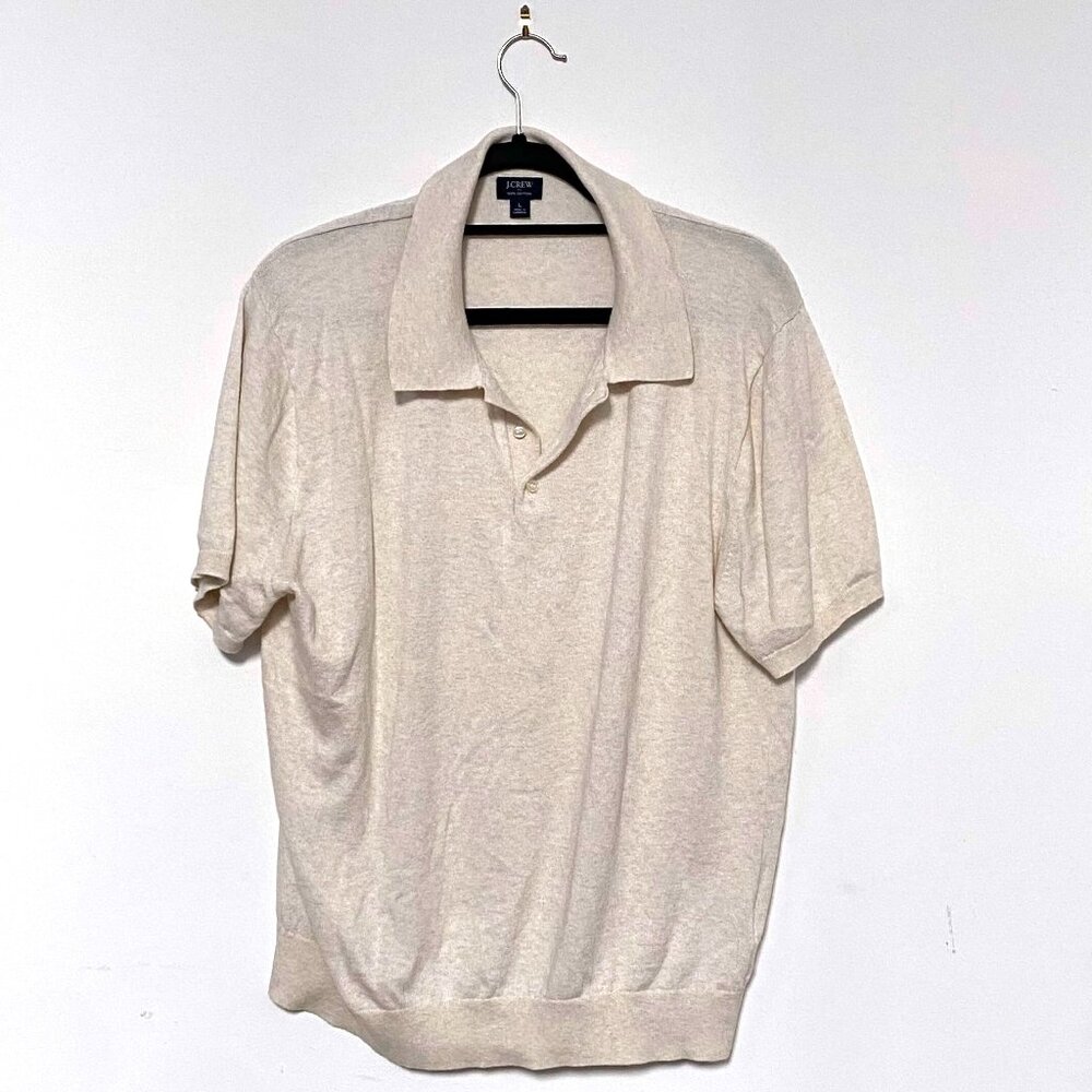 J Crew: Cotton Sweater Polo, Cream - Picture 2 of 2